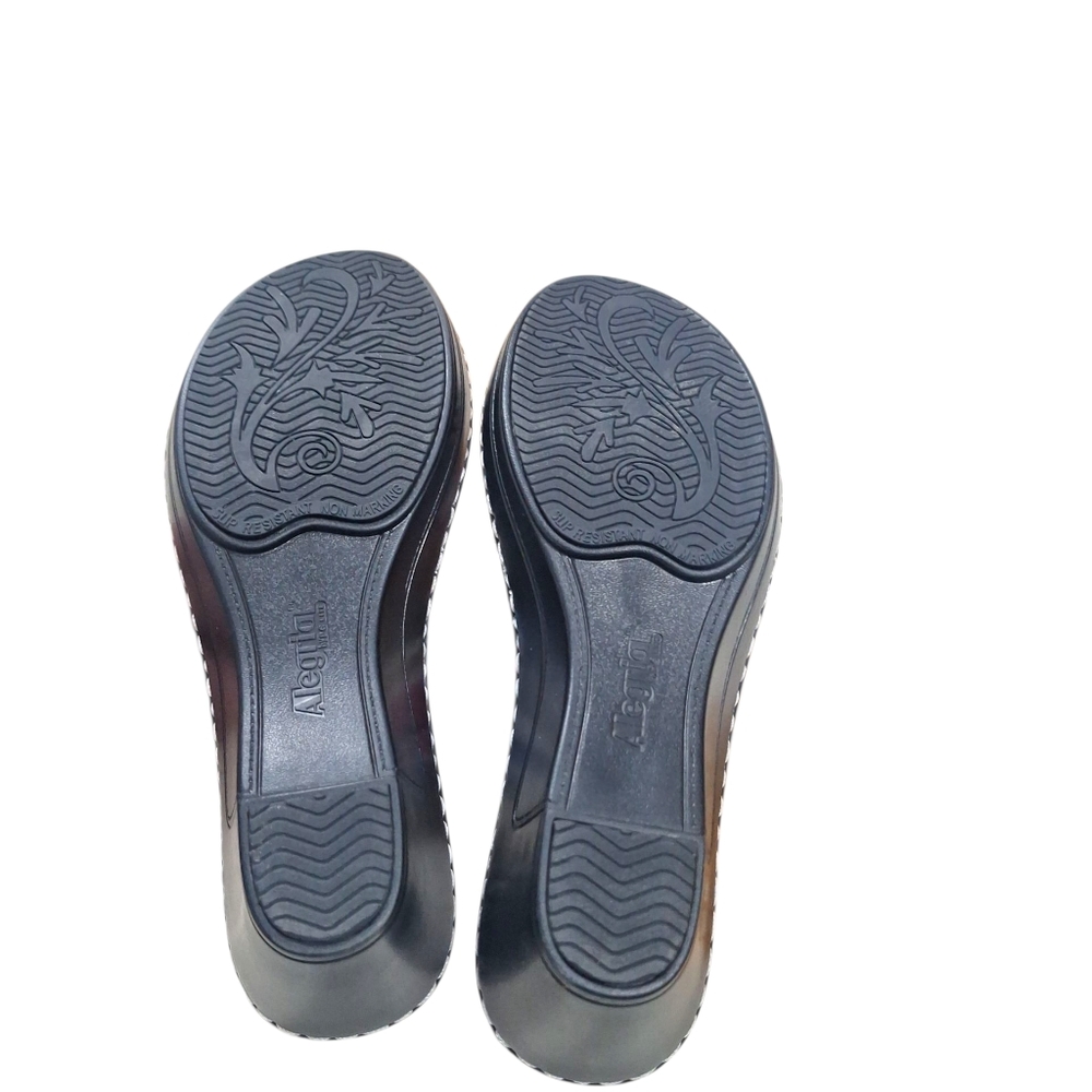 Alegria Leather Triple Strap Wedge Sandals Loti Perennail Sz 37=7-7.5 - Picture 5 of 9